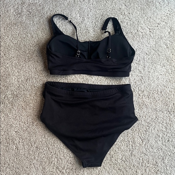 MATERNITY Black Ribbed Bikini Set - Picture 4 of 4
